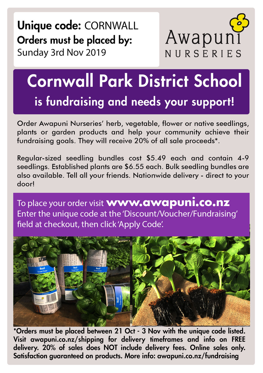 Awapuni Nurseries Fundraiser Cornwall Park District School